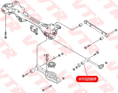 VTR HY0206R Сайлентблок поперечного рычага задней подвески, внутренний - 2