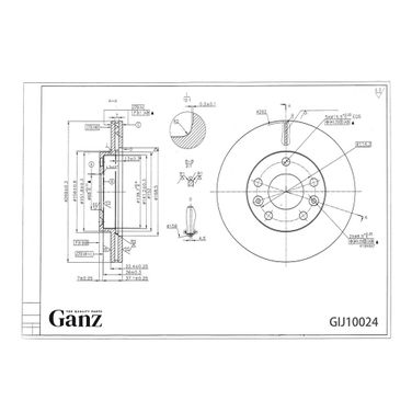 GANZ GIJ10024 Диск тормозной передний | перед | - 3