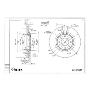 GANZ GIJ10010 Диск тормозной передний - 3