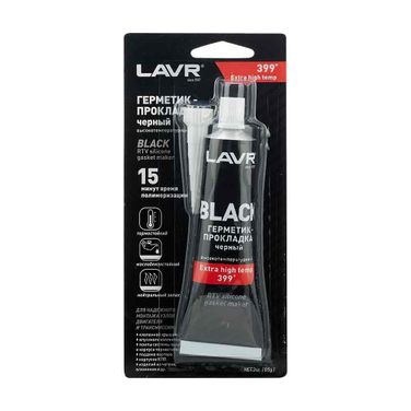 LAVR Ln1738 Герметик-прокладка черный высокотемпературный Black, 85 г - 1