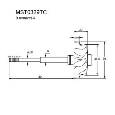 Krauf MST0329TC Вал турбокомпрессора - 1