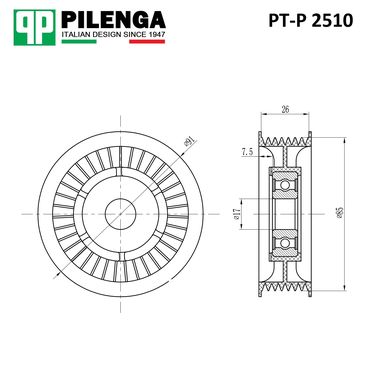 Pilenga PT-P 2510 Ролик ремня обводной - 2