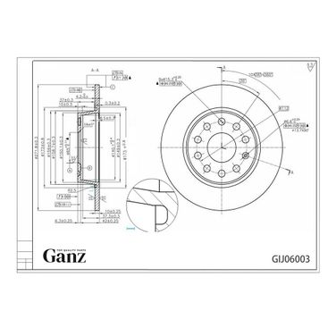 GANZ GIJ06003 Gij06003 Диск тормозной задний ganz gij06003 | зад | - 3