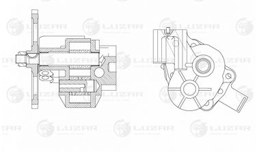 Luzar LOP 0727 Насос масляный для а/м камаз, ПАЗ 5272 (Евро 1) (с шестерней) - 3