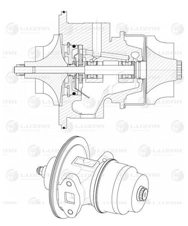 Luzar LAT 5001 Картридж турбокомпрессора для а/м камаз 740.63 E-3 (тип s2b) - 3