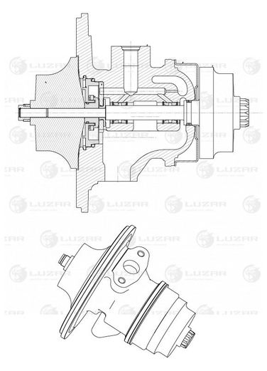 Luzar LAT 5002 Картридж турбокомпрессора для а/м камаз Cummins ISBe/ISDe (тип he351w) - 3