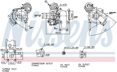 Nissens 93278 Ремкомплект турбины   ford b-max 12-, c-max II 12-, fiesta VI 13-, fiesta VII 17-, focus - 1