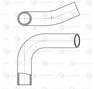 Luzar LPK 0802 Патрубки охл. для а/м Kia Rio (00-) 1.3i/1.5i M/A (epdm, кмпл., 2шт.) - 1