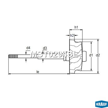 Krauf MST0294SL Вал турбокомпрессора - 3