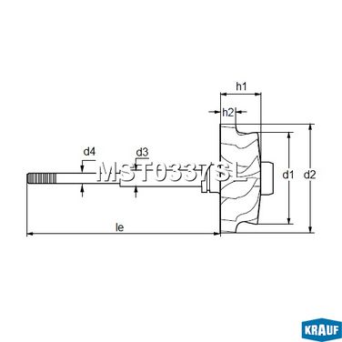 Krauf MST0337SL Вал турбокомпрессора - 3