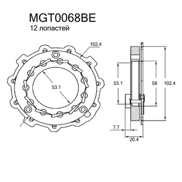 Krauf MGT0068BE Геометрия турбокомпрессора - 3