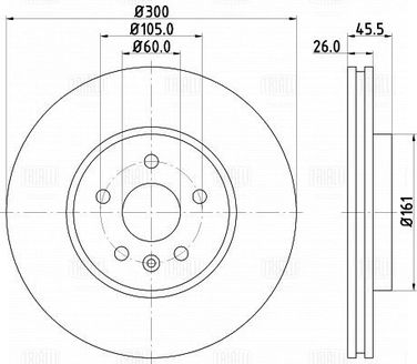 Trialli DF 210207 Диск торм. для а/м Opel Mokka (12-) перед. d=300 | перед прав/лев | - 3