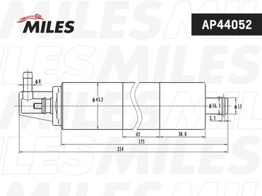 Miles AP44052 Насос топливный mercedes-benz 124/140/202/210/208 2.0-6.0 бенз. 4 bar 120 l/h - 2