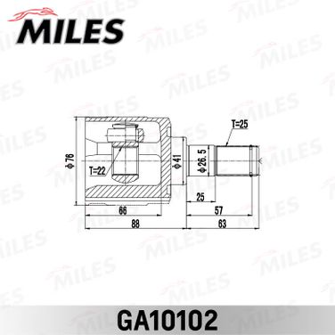 Miles GA10102 Шрус hyundai elantra (hd) 2006-2011 внут. - 3