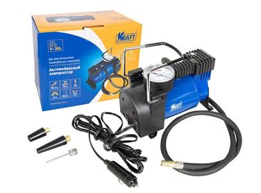 KRAFT KT 800034 Компрессор ECO v-35l, 35 л/мин в сумке, 3 насадки - 1