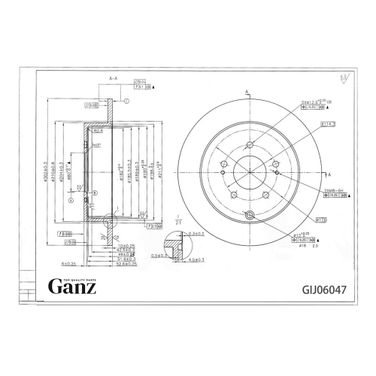 GANZ GIJ06047 Диск тормозной задний - 3
