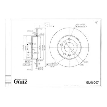 GANZ GIJ06007 Диск тормозной задний - 3