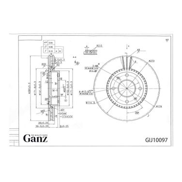 GANZ GIJ10097 Диск тормозной передний - 3