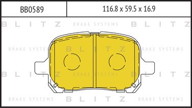 Blitz BB0589 Колодки тормозные дисковые | перед прав/лев | - 1