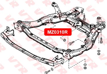 VTR MZ0310R Сайлентблок подрамника передней подвески, передний - 2