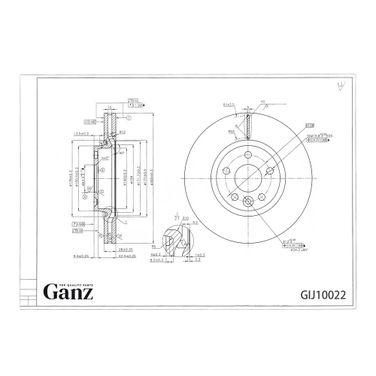 GANZ GIJ10022 Диск тормозной | перед | - 3