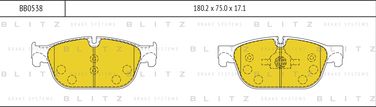 Blitz BB0538 Колодки тормозные дисковые | перед прав/лев | - 1
