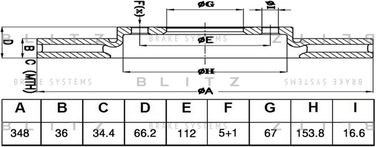 Blitz BS0486 Диск тормозной передний левый - 1