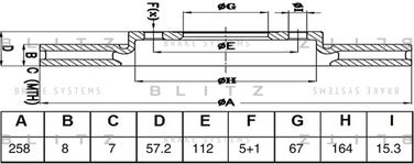 Blitz BS0505 Диск тормозной | зад прав/лев | - 1