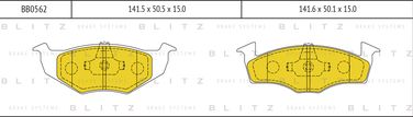Blitz BB0562 Колодки тормозные дисковые | перед прав/лев | - 1