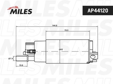 Miles AP44120 Насос топливный MB S-Class w221 3,5 3 bar 210 l/h - 2