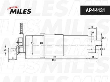 Miles AP44131 Насос топливный mercedes-benz c w202 4bar 150 l/h - 2