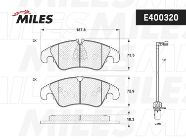 Miles E400320 Колодки тормозные audi a6/allroad/s6/a7 (1la/1lj) 10- передние - 2