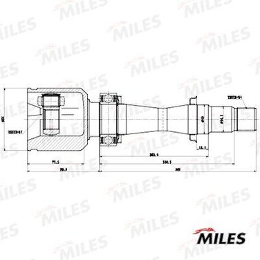 Miles GA12074 Шрус toyota camry iv-v v30/v40 2.0-2.4 01-11 внутр.прав. - 1