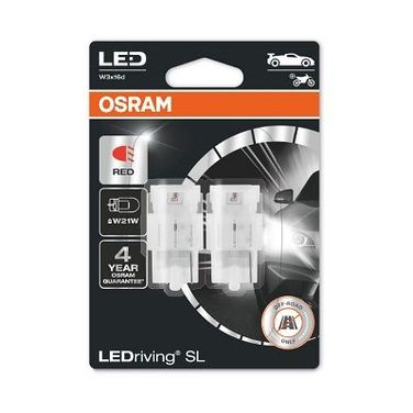 Osram 7505DRP-02B LEDriving SL (3поколение) 1,4w/12v w21w w3x16d bli2 красный 2шт - 1