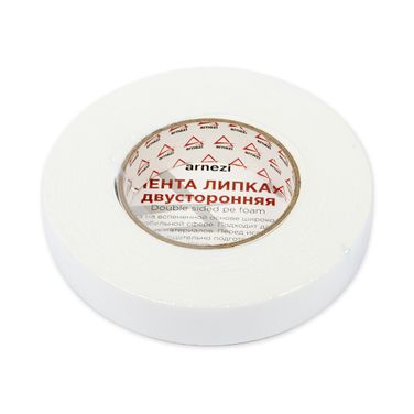 ARNEZI R8030204 Лента липкая двусторонняя 25мм x 10м на вспененной основе белая arnezi r8030204 - 1