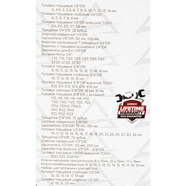 ARNEZI R0900150 Набор инструментов 150 пр. 1/4dr, 1/2dr, 3/8dr - 9