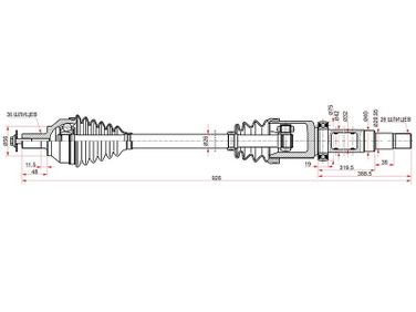 SAT FD5152 Вал приводной правый ford c-max/focus II 05-11 - 1