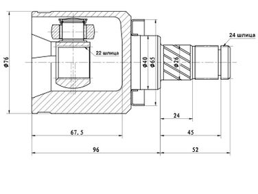 SAT NI664 Шрус внутренний nissan almera N16 01-03 qg15 - 1