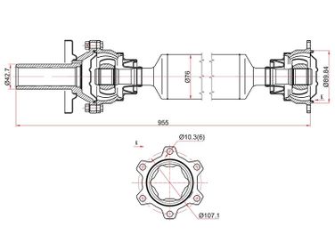 SAT ST3401A019 Вал карданный mitsubishi pajero V73 акпп 00-13 - 2