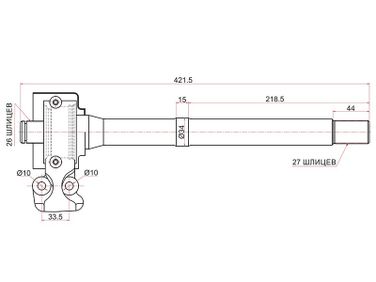 SAT ST495602S250 Вал промежуточный приводной RH 4WD KIA sportage SL 10-16/hyundai ix35 10my 09-15 - 1