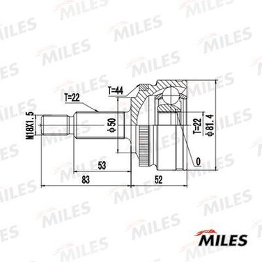 Miles GA20503 Шрус volvo 440/460/480 1.7-2.0 86-96 нар.(ABS) - 1