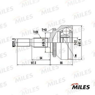 Miles GA20511 Шрус volvo s40/v40 1.9d/2.0 97-04 нар.(ABS) - 1