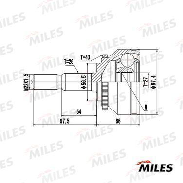 Miles GA20511 Шрус volvo s40/v40 1.9d/2.0 97-04 нар.(ABS) - 3