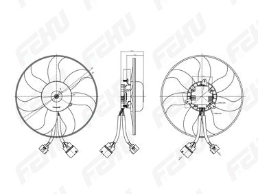 FEHU FFC1082 Электровентилятор охлаждения (без кожуха) для Skoda Octavia A5 (04-)/vw Golf v (03-) (Brose) - 2