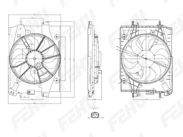 FEHU FFC1118h Электровентилятор охлаждения с Кожухом для Lada Vesta (15-)/Renault Logan II (12-) a/c+ - 2