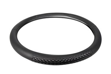 KRAFT KT 800315 Оплетка рулевого колеса эко-кожа гладкая + вставки с тиснением, черная, диаметр 37-39 см, размер м - 3