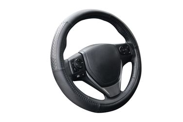 KRAFT KT 800315 Оплетка рулевого колеса эко-кожа гладкая + вставки с тиснением, черная, диаметр 37-39 см, размер м - 4