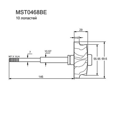 Krauf MST0468BE Вал турбокомпрессора - 3