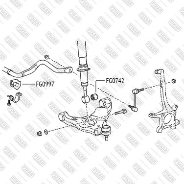 FIXAR FG0742 Сайлентблок переднего амортизатора - 2