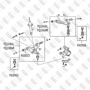 FIXAR FG0813 Сайлентблок переднего нижнего рычага передний | прав/лев | - 2